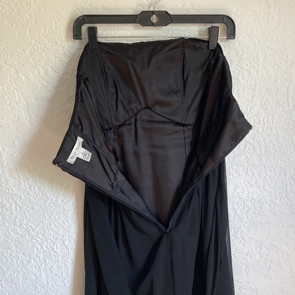 White House Black Market Chiffon Flowy Strapless Dress Sz 2 Gathered Bodice WHBM - Picture 6 of 9